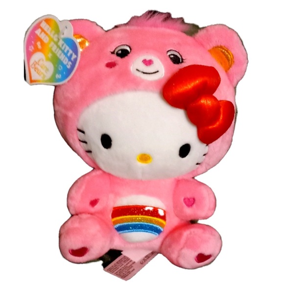 NWT Hello Kitty Dressed As Care Bear Cheer Bear - Picture 3 of 5